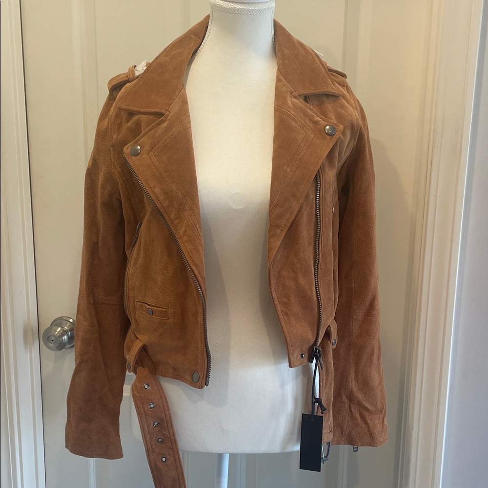 Blank NYC Tan Suede Leather Jacket